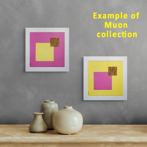 Muons Abstract Geometric Paintings with 24kt Gold Coated Beads collection