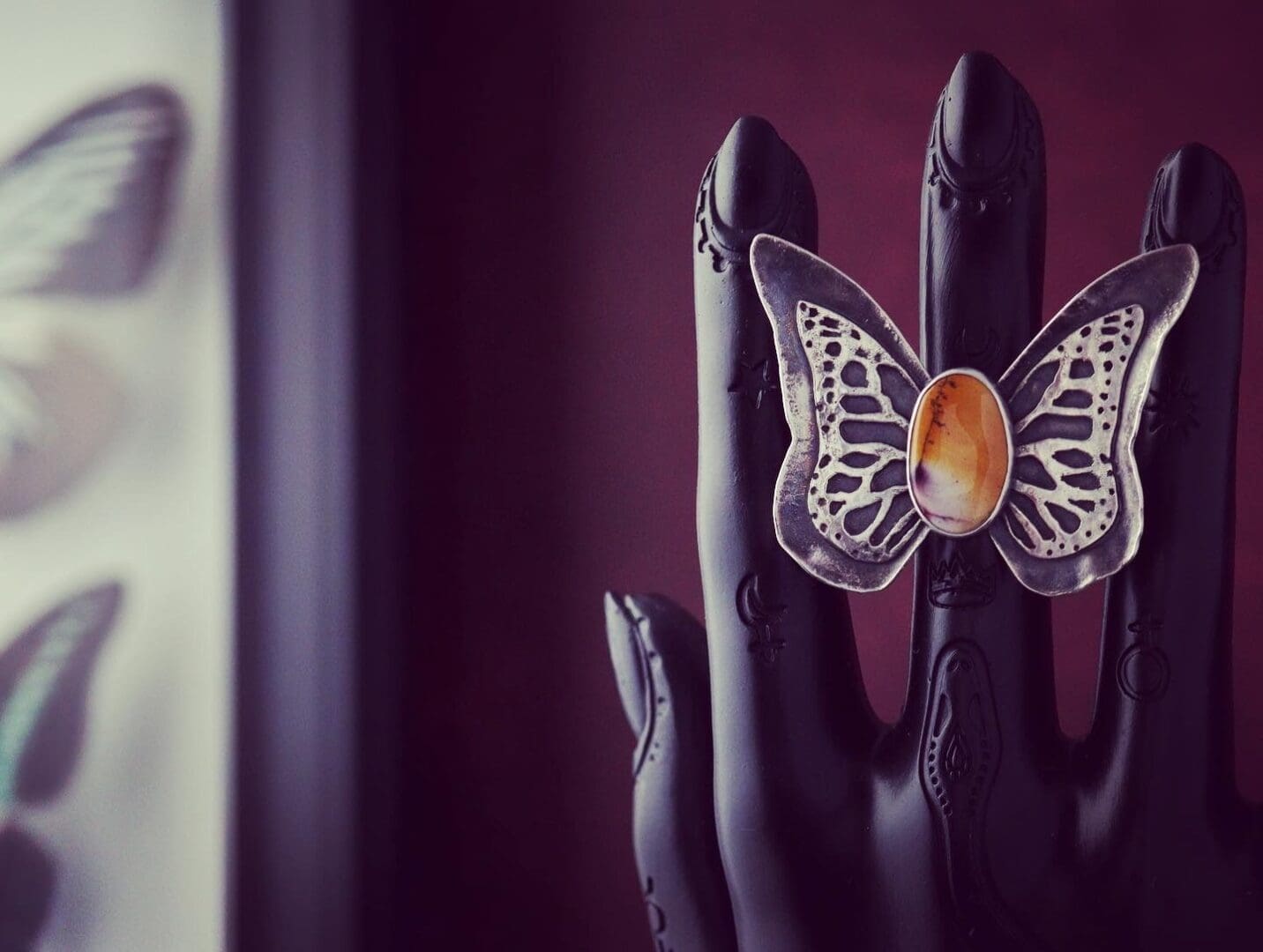 My Jewellery Garden Handmade Mookaite Sterling Silver Butterfly Ring