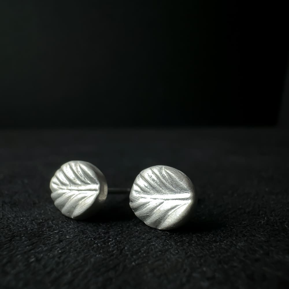 My Jewellery Garden Handmade Sterling Silver Leaf Stud Earrings with Satin Finish