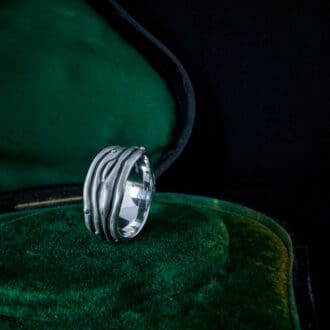 Handmade Sterling Silver Seaweed Ocean Ring Band