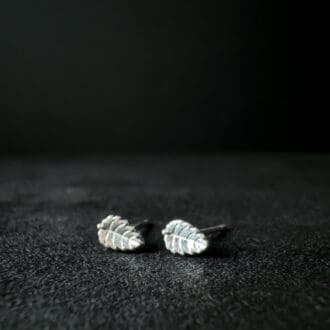 My Jewellery Garden Handmade Sterling Silver Tiny Elm Leaf Stud Earrings