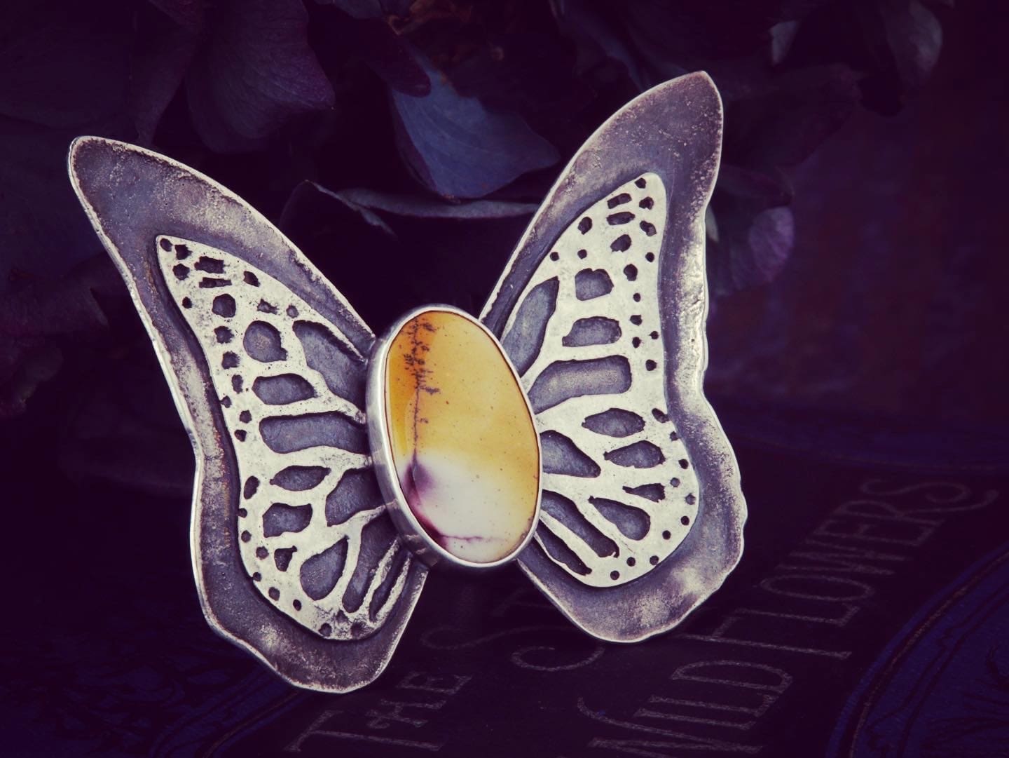 My Jewellery Garden Handmade Mookaite Sterling Silver Butterfly Ring