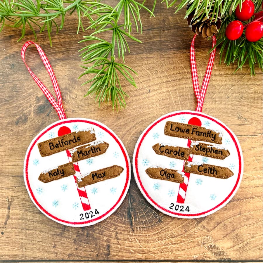 North Pole Family Sign Hanging Decoration