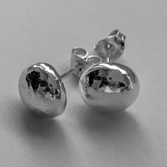 Sterling silver pebble studs