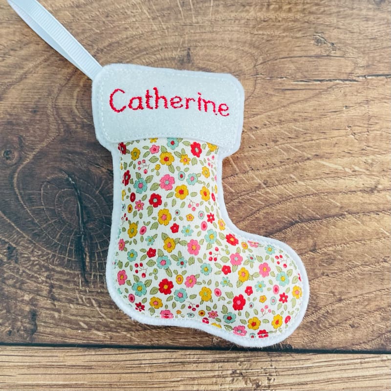 Personalised Christmas Stocking Hanging Decoration Catherine