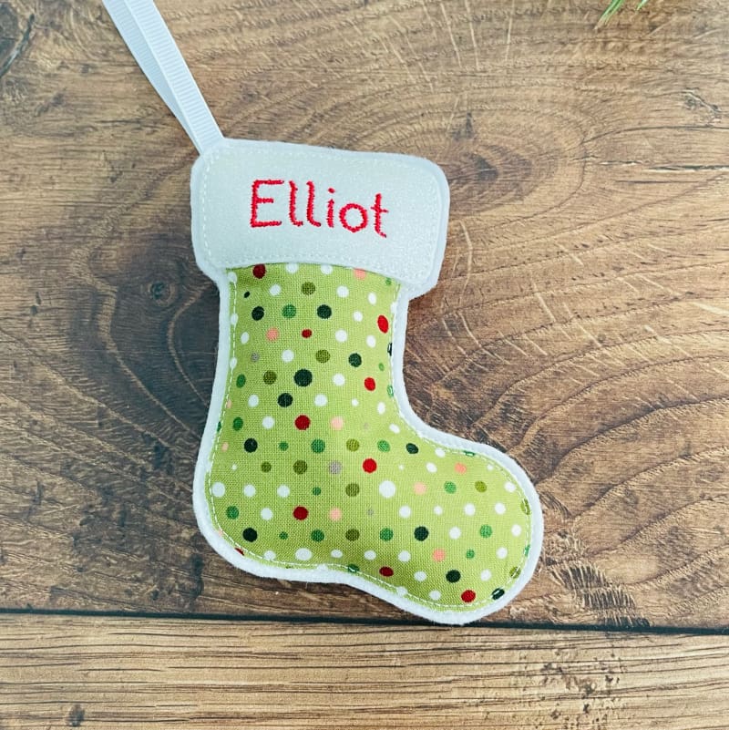 Personalised Christmas Stocking Hanging Decoration Elliot