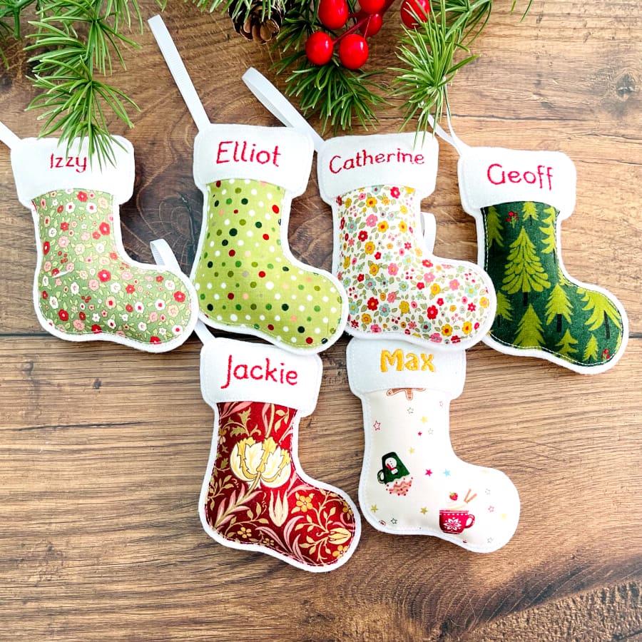 Personalised Christmas Stocking Hanging Decorations