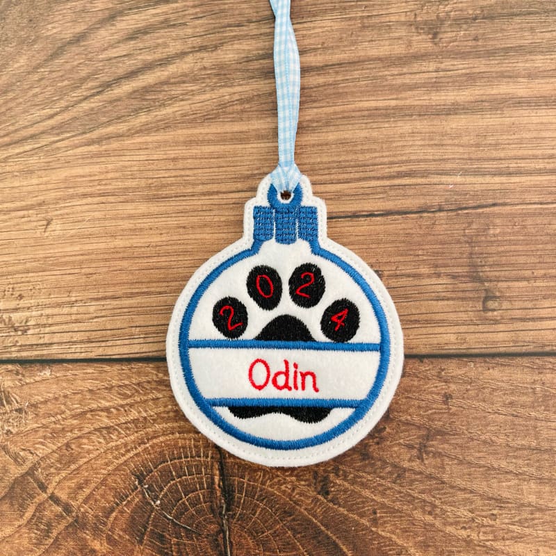 Personalised Pawprint Baubles Blue