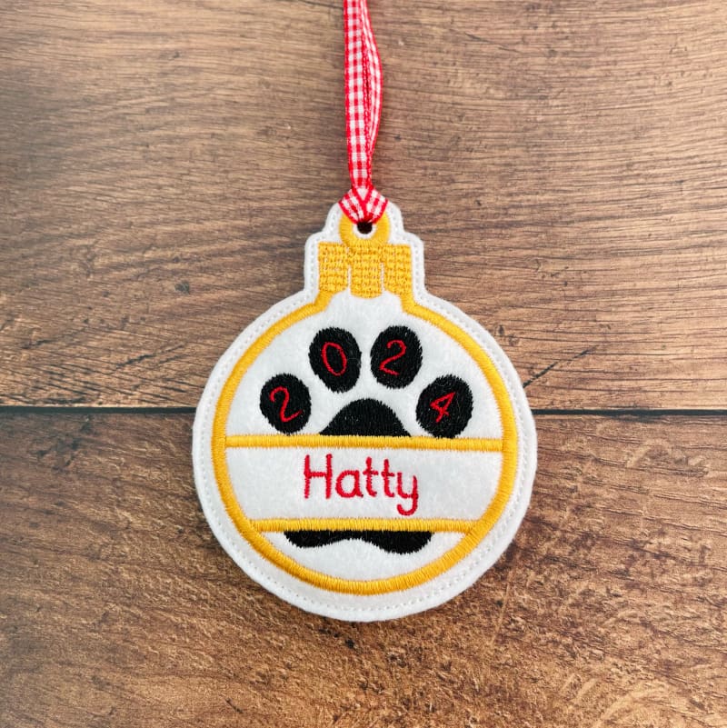 Personalised Pawprint Baubles Gold