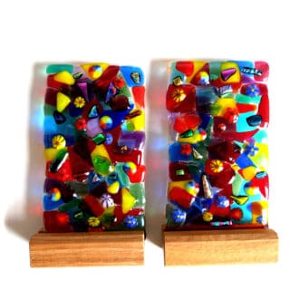 Rainbow Fused Mosaic Suncatcher Panel Handmade