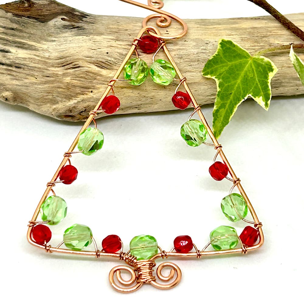 Red green Christmas tree decorations