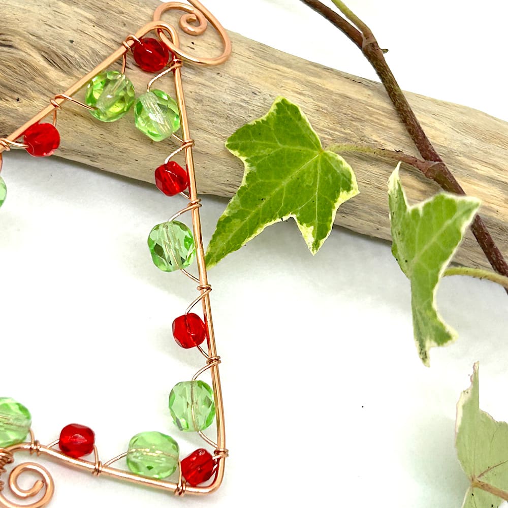 Red green copper Christmas decoration