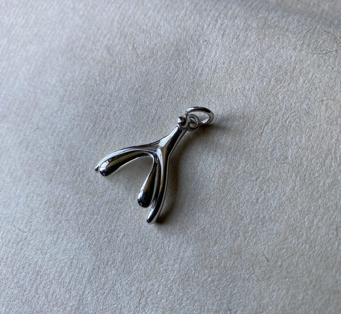 a pendant in the shape of the anatomical clitoris