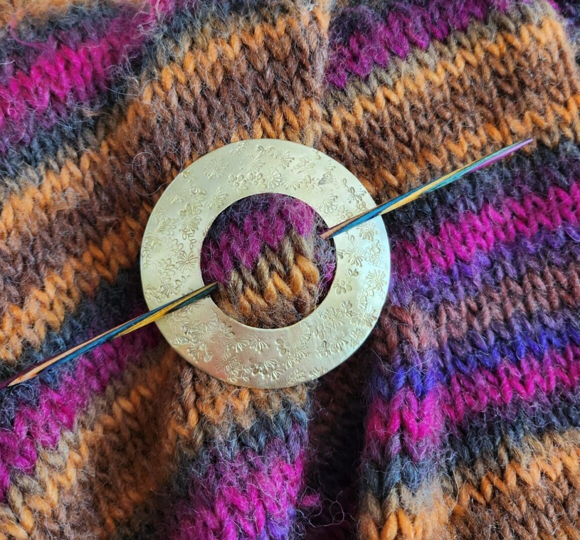 brass shawl pin