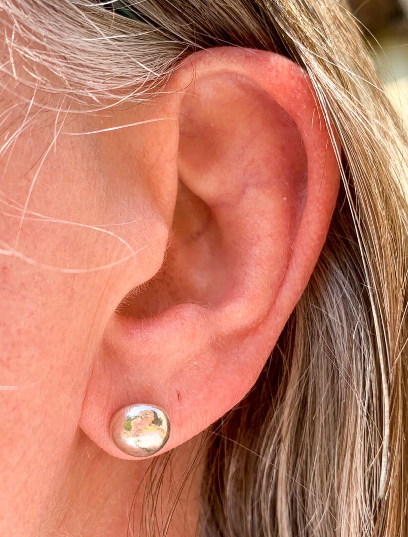 Sterling silver pebble earrings