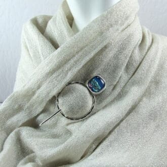 Silver_Shawl_Pin_Ocean_Wave_Glass