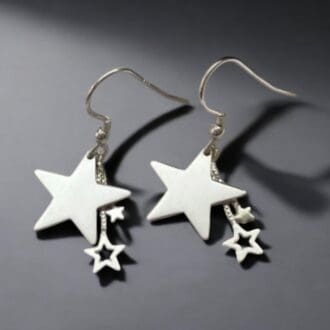 Sterling Silver Dangly Star Earrings