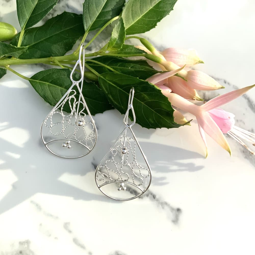 Sterling silver drop earrings handmade and unique