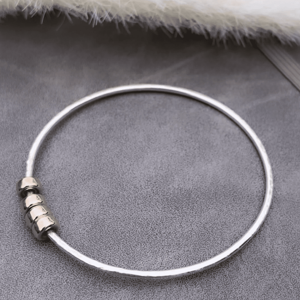 Sterling silver skinny milestone birthday bangle