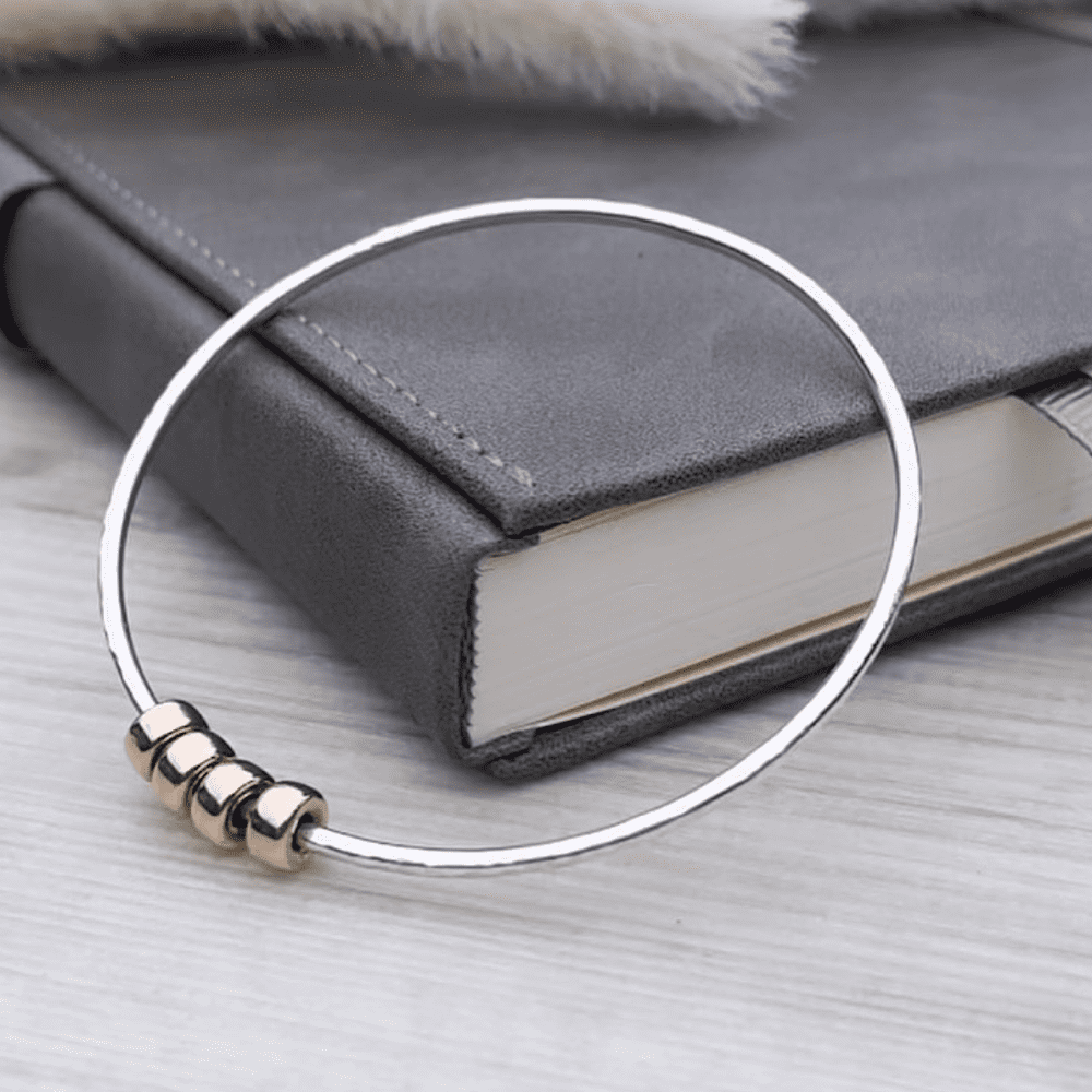 Sterling silver skinny milestone birthday bangle