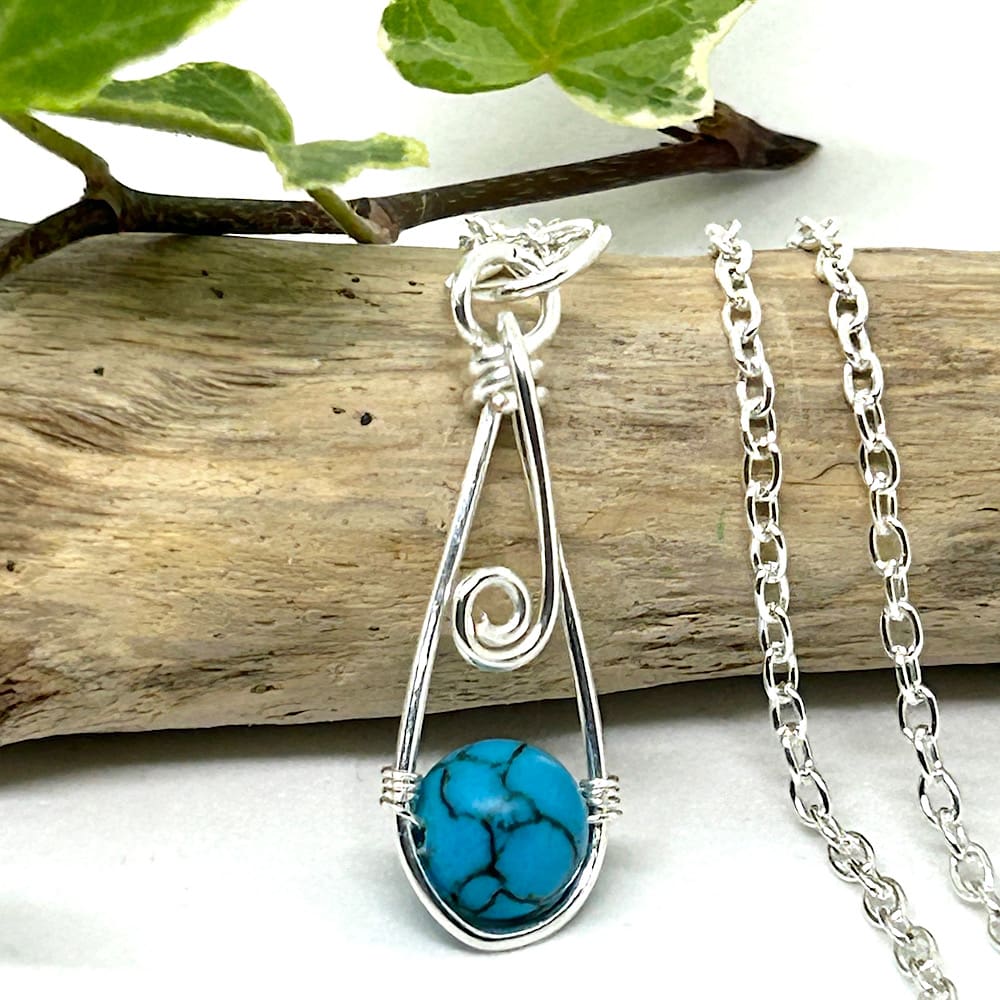 Turquoise pendant silver