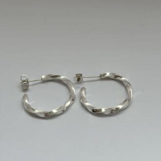 sterling silver twisted hoop earrings