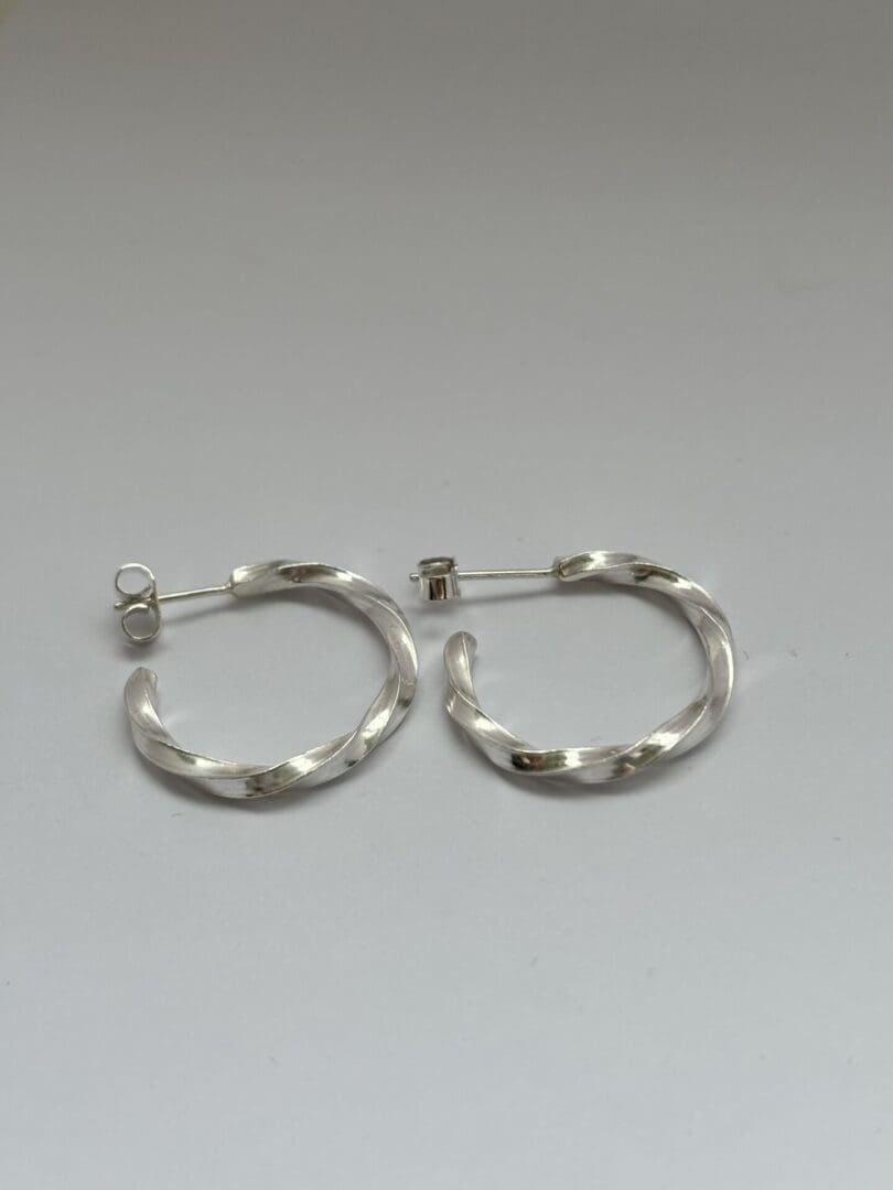 sterling silver twisted hoop earrings