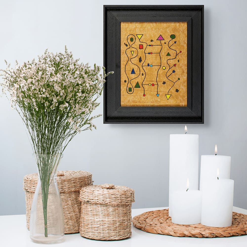 Un DNA Fragments study of evolution original painting with candles