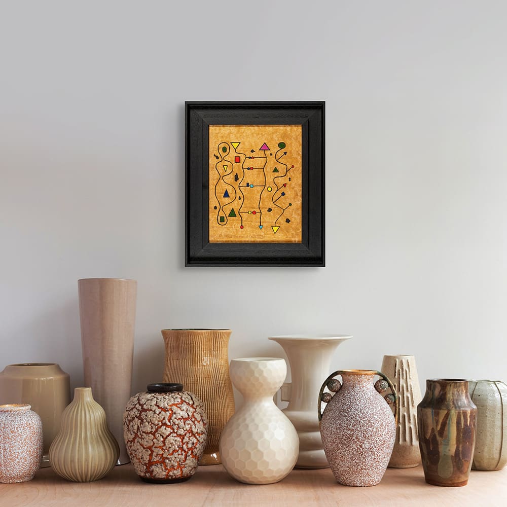 Un DNA Fragments study of evolution original painting with vases