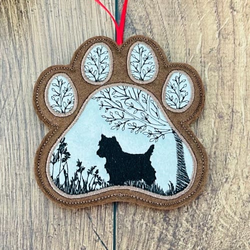 Westie Pet Paw Hanging Decoration Closeup