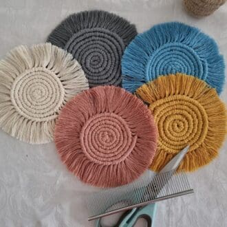 Assorted colours of coasters