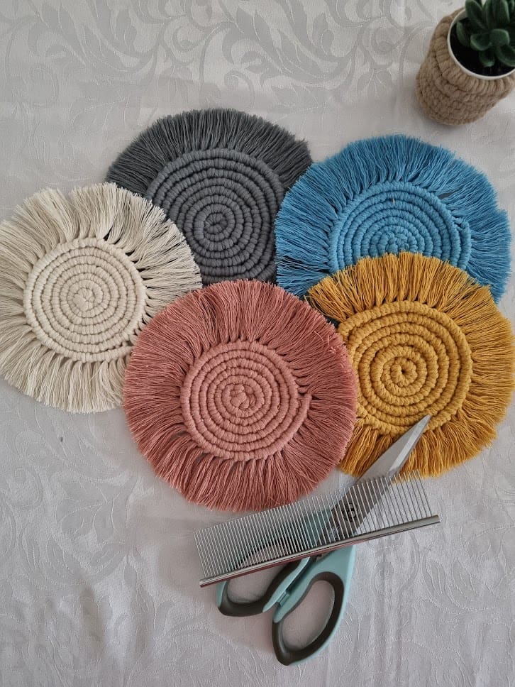 Assorted colours of coasters