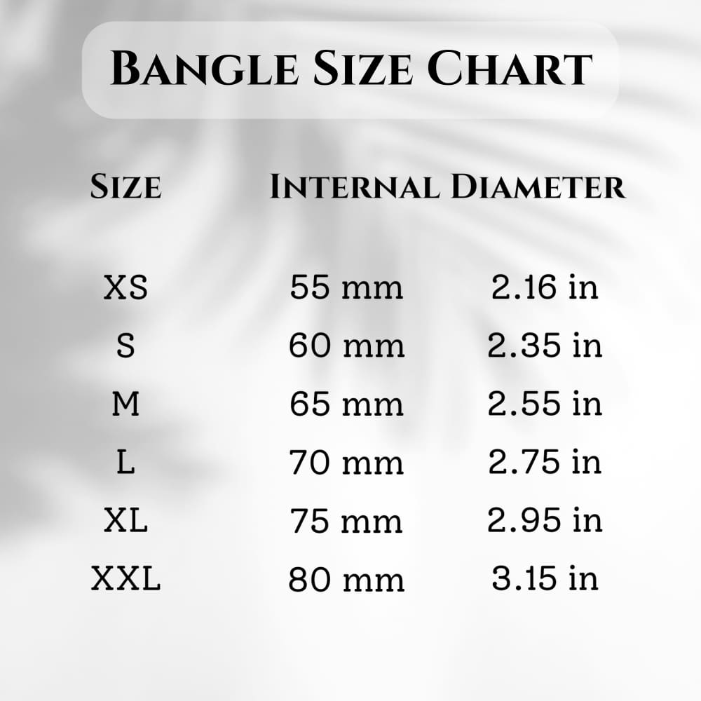 Bangle size chart - The Tiny Tree Frog Jewellery