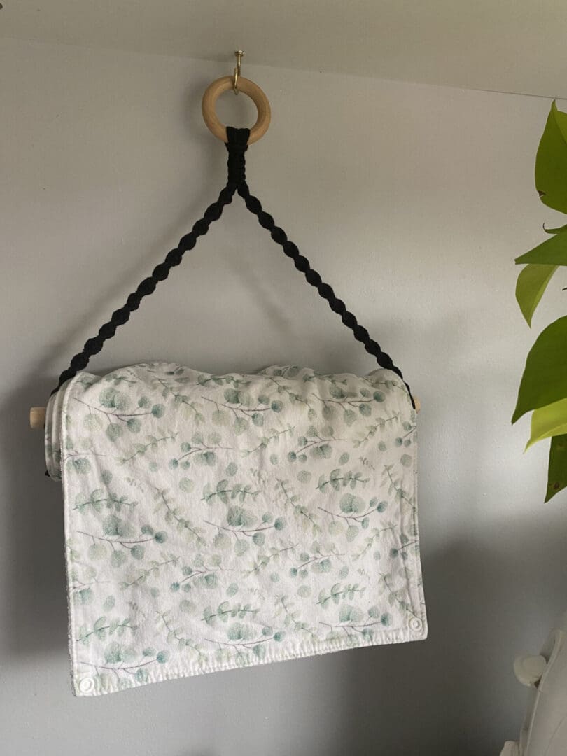 Macrame kitchen roll holder made with eco friendly recycled cotton