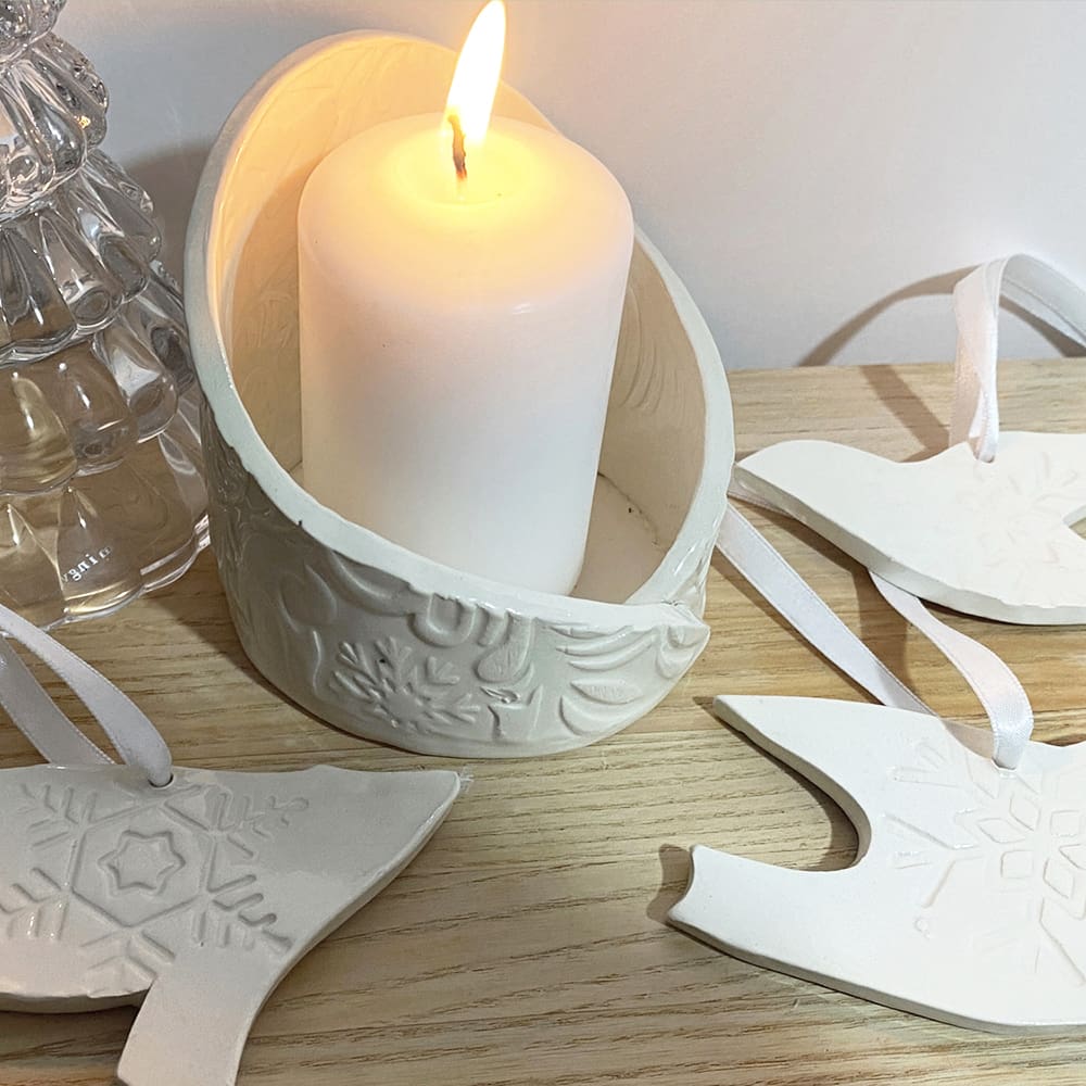 Christmas candle holder workshop