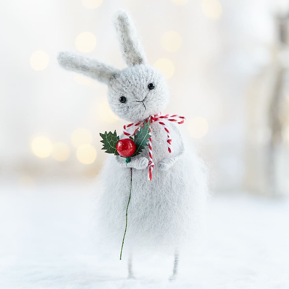 Christmas bunny ornament