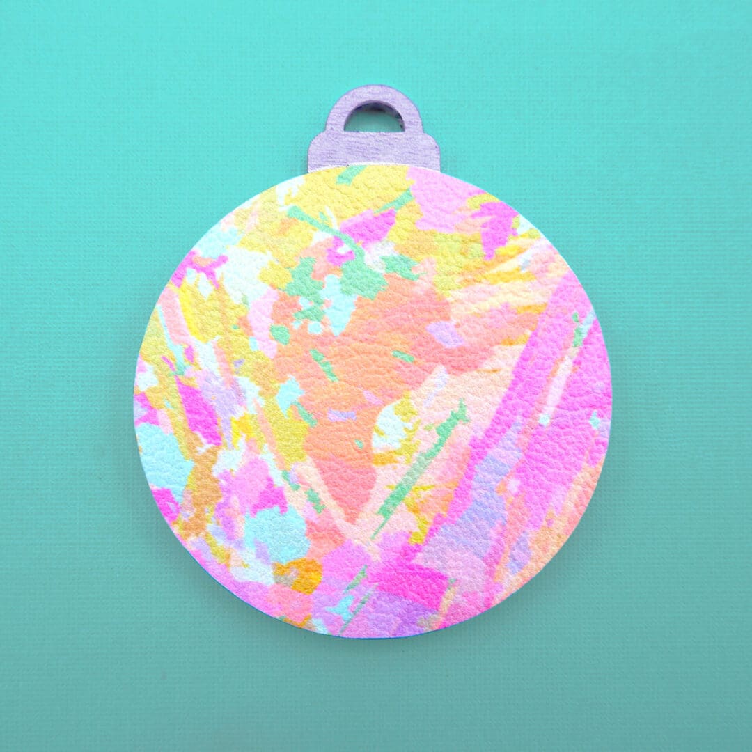 Vibrant rainbow coloured abstract art tree decoration