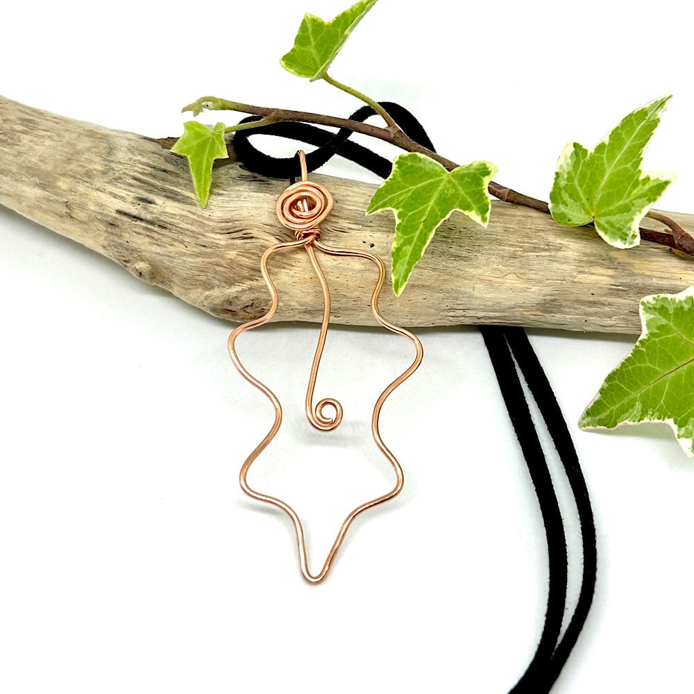 copper holly necklace