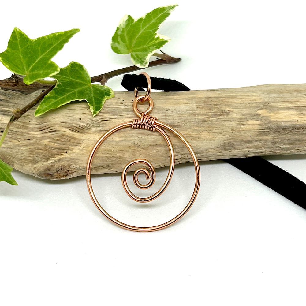 copper spiral necklace