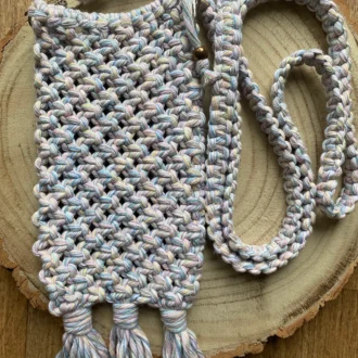 Crossbody macrame phone holder bag