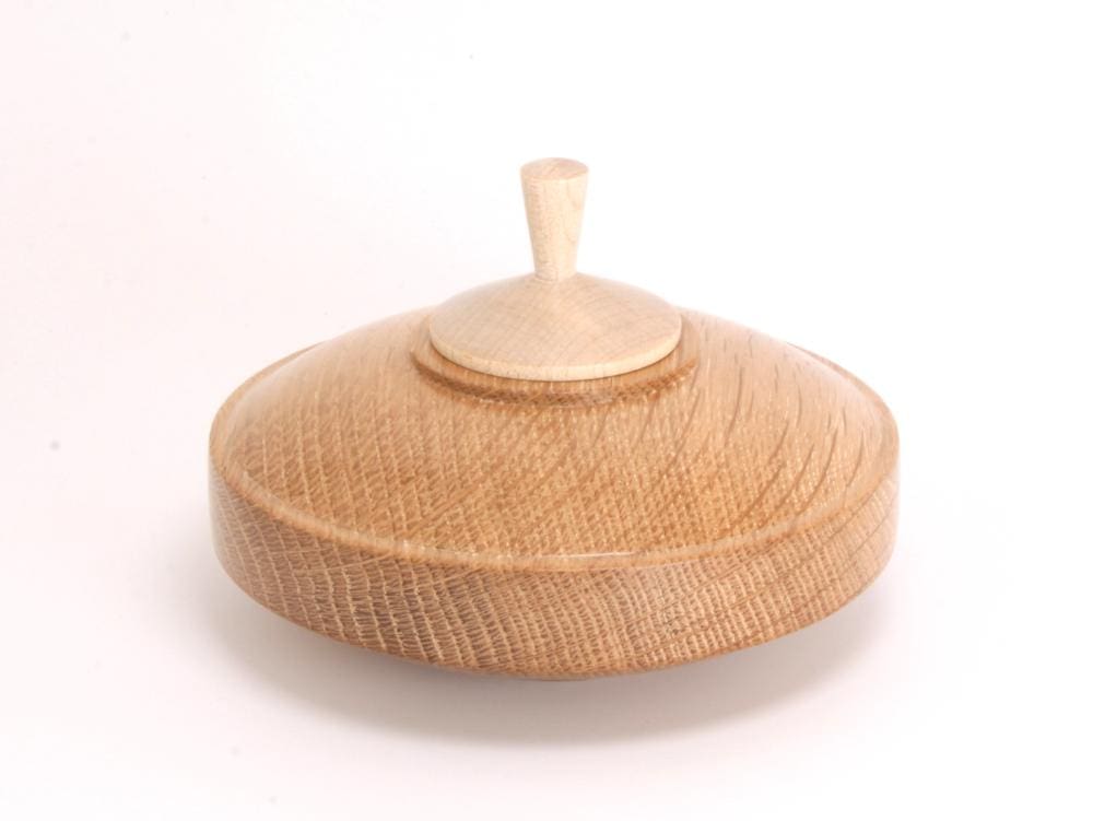 English Oak & Sycamore Lidded Container/Box - Handmade