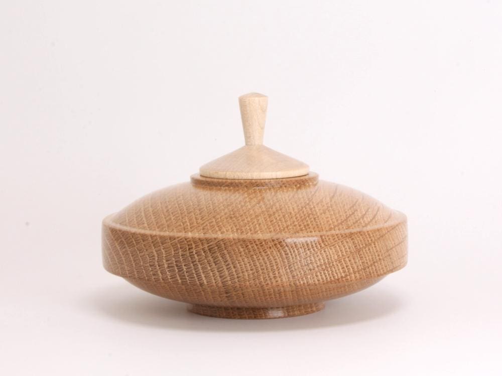 English Oak & Sycamore Lidded Container/Box - Handmade