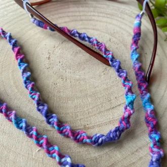 Purple macrame glasses chain