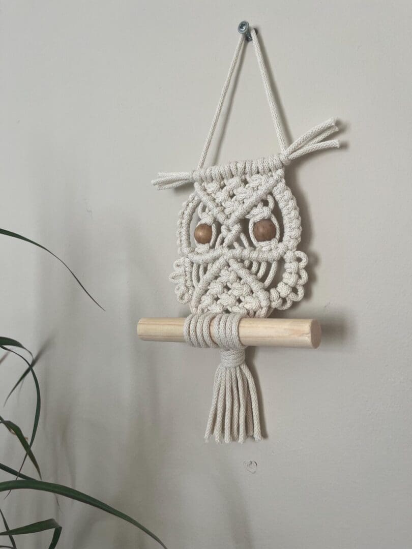 Macrame wall hanging decoration, made with eco friendly recycled cotton yarn