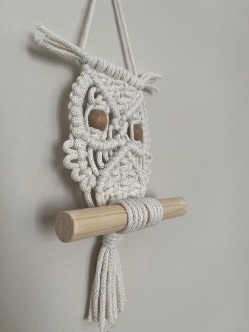 Macrame wall hanging decoration, made with eco friendly recycled cotton yarn