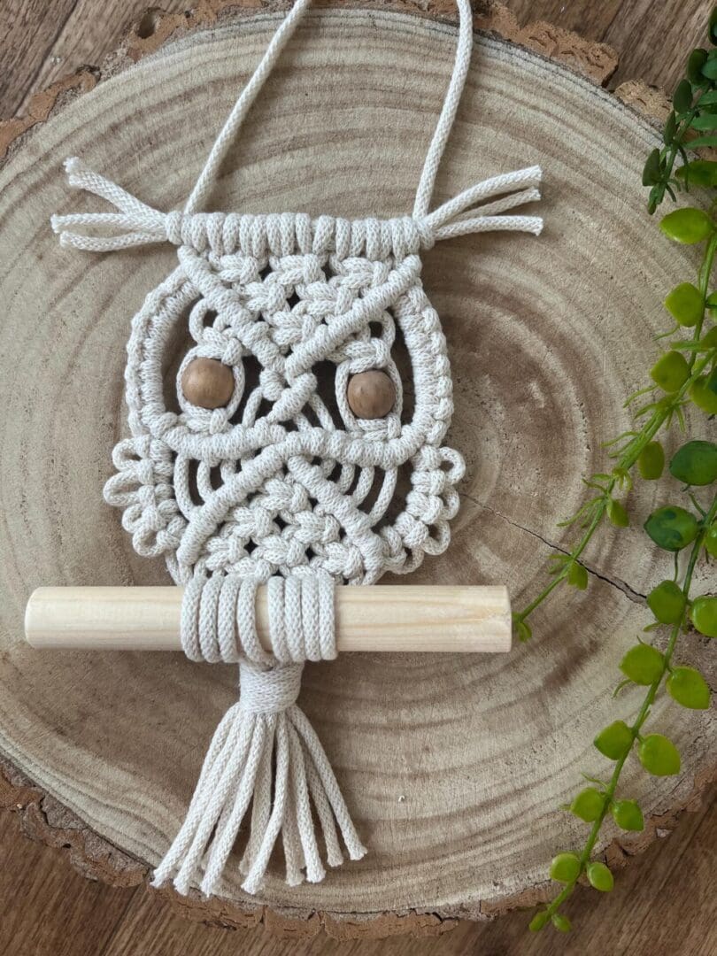 Macrame wall hanging decoration, made with eco friendly recycled cotton yarn