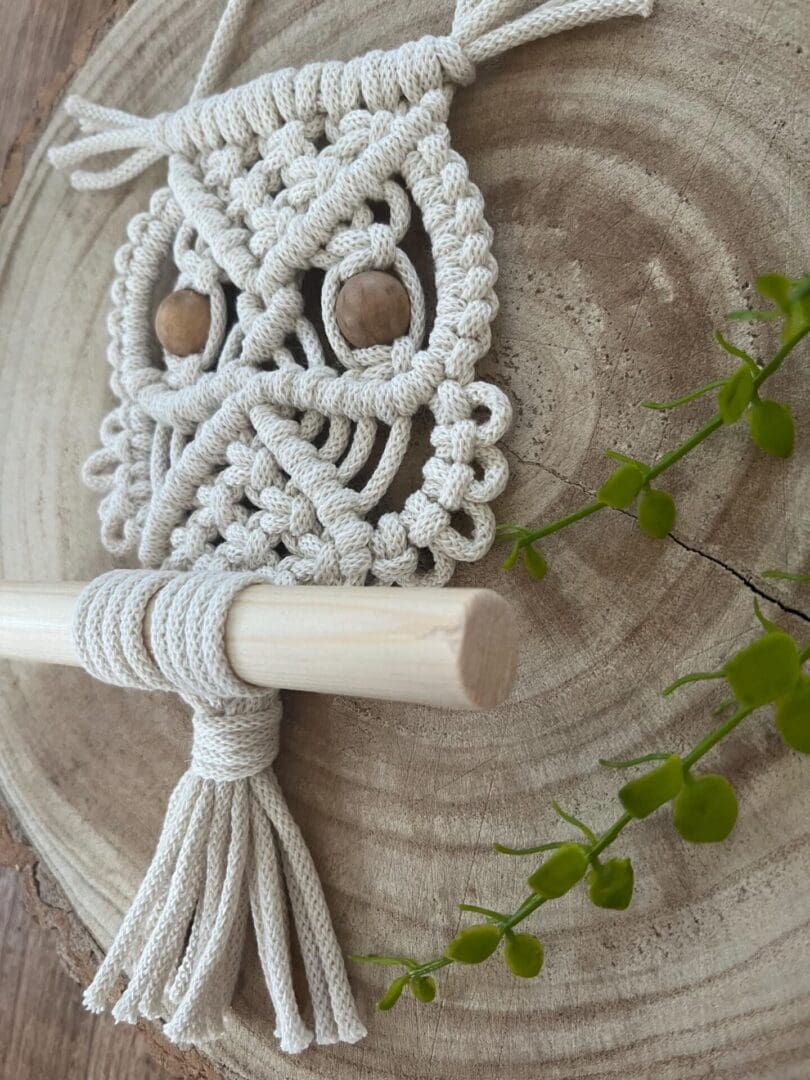 Macrame wall hanging decoration, made with eco friendly recycled cotton yarn