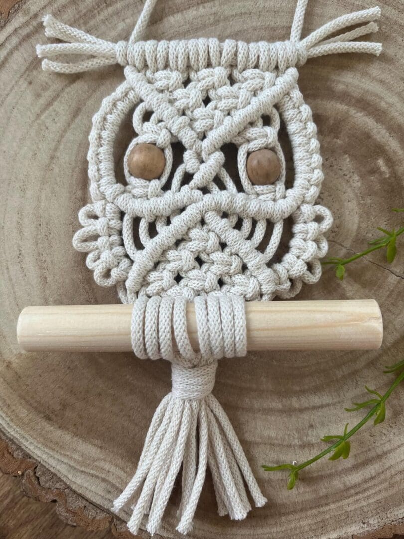 Macrame wall hanging decoration, made with eco friendly recycled cotton yarn