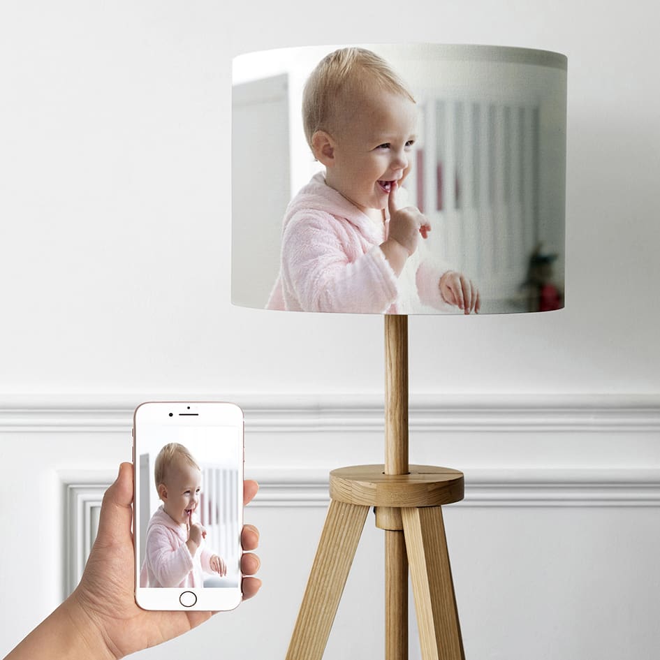 personalised photo lampshade childrens bedroom nursery lamp create your own lampshade