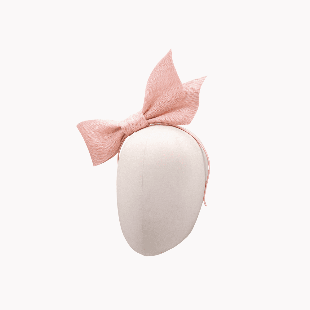 pink bow headband for weddings, race days and formal occasions